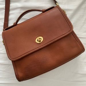 Vintage 1995 Coach Court Bag in British Tan